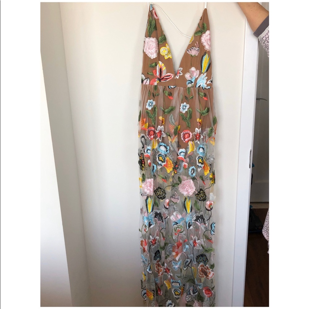 SHEIN floral embroidered maxi dress size L